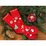 Носки в шаре Рождество женские, красный, размер стопа 21,5-25 см