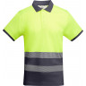 Рубашка поло Roly Atrio мужская, свинцовый/неоновый желтый, размер XL (52-54)