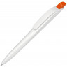 Ручка шариковая пластиковая UMA Stream, белый/оранжевый