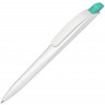 Ручка шариковая пластиковая UMA Stream, белый/бирюзовый