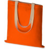 Сумка для шопинга Twin двухцветная из хлопка 180 г/м2, оранжевый/натуральный