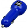 Автомобильная зарядка CC-01, 2 USB порта, синий цвет