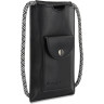 Сумка-чехол для мобильного телефона BUGATTI Almata, чёрная, полиуретан, 11x2x18 см
