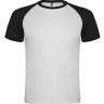 Спортивная футболка Roly Indianapolis детская, белый/черный, размер 4 (104-116)