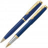  Набор Pierre Cardin Pen and Pen: шариковая ручка и ручка-роллер, синий/серебристый/золотистый
