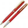  Набор Pierre Cardin Pen and Pen: шариковая ручка и ручка-роллер, красный/серебристый/золотистый