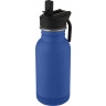  Спортивная бутылка из нержавеющей стали Lina 400 мл с трубочкой и петлей, темно-синий