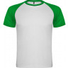 Спортивная футболка Roly Indianapolis детская, белый/папоротниковый, размер 4 (104-116)