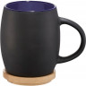 Керамическая чашка Avenue Hearth с деревянной крышкой-костером, черный/синий