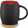 Керамическая чашка Avenue Hearth с деревянной крышкой-костером, черный/красный
