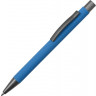 Ручка металлическая soft touch шариковая Tender, голубой/серый