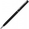 Ручка металлическая шариковая Атриум с покрытием софт-тач, черный
