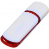 Флешка промо прямоугольной классической формы с цветными вставками, 32 Гб, белый/красный