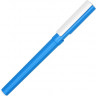 Ручка пластиковая шариковая трехгранная Nook с подставкой для телефона в колпачке, голубой/белый