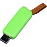 USB-флешка промо на 4 Гб прямоугольной формы, выдвижной механизм, зеленый