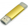 USB-флешка на 16 Гб.c дополнительным разъемом Micro USB, золотой