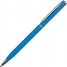 Ручка металлическая шариковая Атриум с покрытием софт-тач, голубой