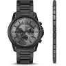 Подарочный набор Armani Exchange: часы наручные мужские с браслетом, черный/серый