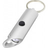 Светодиодный фонарик Flare из переработанного алюминия и открывалка для бутылок с брелоком, серебристый