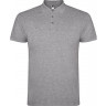  Рубашка поло Roly Star мужская, серый меланж, размер S (48)