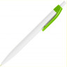 Ручка пластиковая шариковая HINDRES, белый/зеленое яблоко