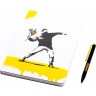 Набор Pininfarina Banksy Метатель цветов: шариковая ручка GrafeeX и тетрадь 14х21см каменная бумага, 64 листа, линованная