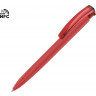 Ручка пластиковая шариковая трехгранная UMA Trinity K transparent Gum soft-touch с чипом передачи инфо, красный