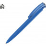 Ручка пластиковая шариковая трехгранная UMA Trinity K transparent Gum soft-touch с чипом передачи инфо, синий