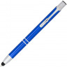 Шариковая кнопочная ручка-стилус Moneta из анодированного алюминия, ярко-синий