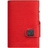 Кожаный кошелек с отделением для монет TRU VIRTU CLICK&SLIDE Rhombus Coral, коралловый/красный