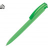 Ручка пластиковая шариковая трехгранная UMA Trinity K transparent Gum soft-touch с чипом передачи инфо, зеленое яблоко