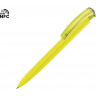 Ручка пластиковая шариковая трехгранная UMA Trinity K transparent Gum soft-touch с чипом передачи инфо, желтый