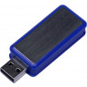 USB-флешка промо на 128 Гб прямоугольной формы, выдвижной механизм, синий