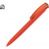Ручка пластиковая шариковая трехгранная UMA Trinity K transparent Gum soft-touch с чипом передачи инфо, оранжевый