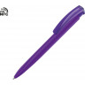 Ручка пластиковая шариковая трехгранная UMA Trinity K transparent Gum soft-touch с чипом передачи инфо, фиолетовый