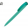 Ручка пластиковая шариковая трехгранная UMA Trinity K transparent Gum soft-touch с чипом передачи инфо, морская волна