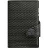 Кожаный кошелек с отделением для монет TRU VIRTU CLICK&SLIDE Diagonal Carbon, черный