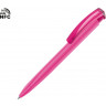 Ручка пластиковая шариковая трехгранная UMA Trinity K transparent Gum soft-touch с чипом передачи инфо, розовый