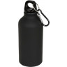 Матовая спортивная бутылка Oregon с карабином и объемом 400 мл, черный