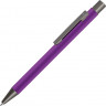 Ручка шариковая UMA STRAIGHT GUM soft-touch, с зеркальной гравировкой, фиолетовый