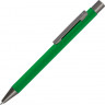 Ручка шариковая UMA STRAIGHT GUM soft-touch, с зеркальной гравировкой, зеленый
