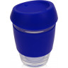 Стеклянный стакан Waterline Monday с силиконовой крышкой и манжетой 350 мл, синий