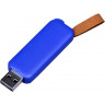 USB-флешка промо на 64 Гб прямоугольной формы, выдвижной механизм, синий