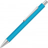 Ручка шариковая металлическая UMA Pyra soft-touch с зеркальной гравировкой, голубой