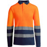 Рубашка поло с длинным рукавом Roly Atrio мужская, нэйви/неоновый оранжевый, размер L (50)