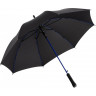 Зонт-трость FARE Colorline с цветными спицами и куполом из переработанного пластика, черный/синий