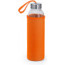 Бутылка стеклянная CAMU в чехле из неопрена, 500 мл, прозрачный/апельсин