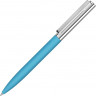 Ручка металлическая шариковая UMA Bright GUM soft-touch с зеркальной гравировкой, голубой