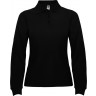 Рубашка поло Roly Estrella женская с длинным рукавом, черный, размер S (40)
