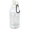 Бутылка для воды с карабином Oregon из переработанной пластмассы, 400 мл, белый